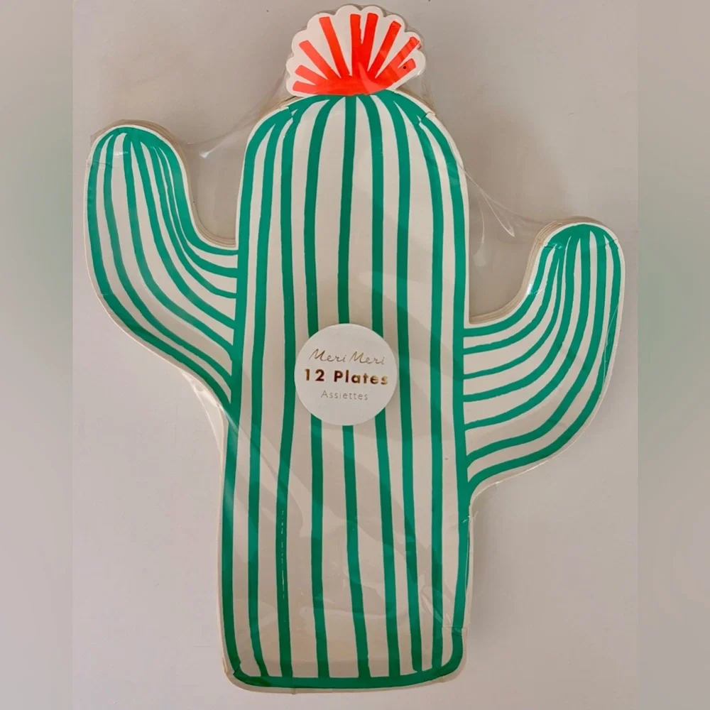 Rainbow Cactus Disposable Partyware Set